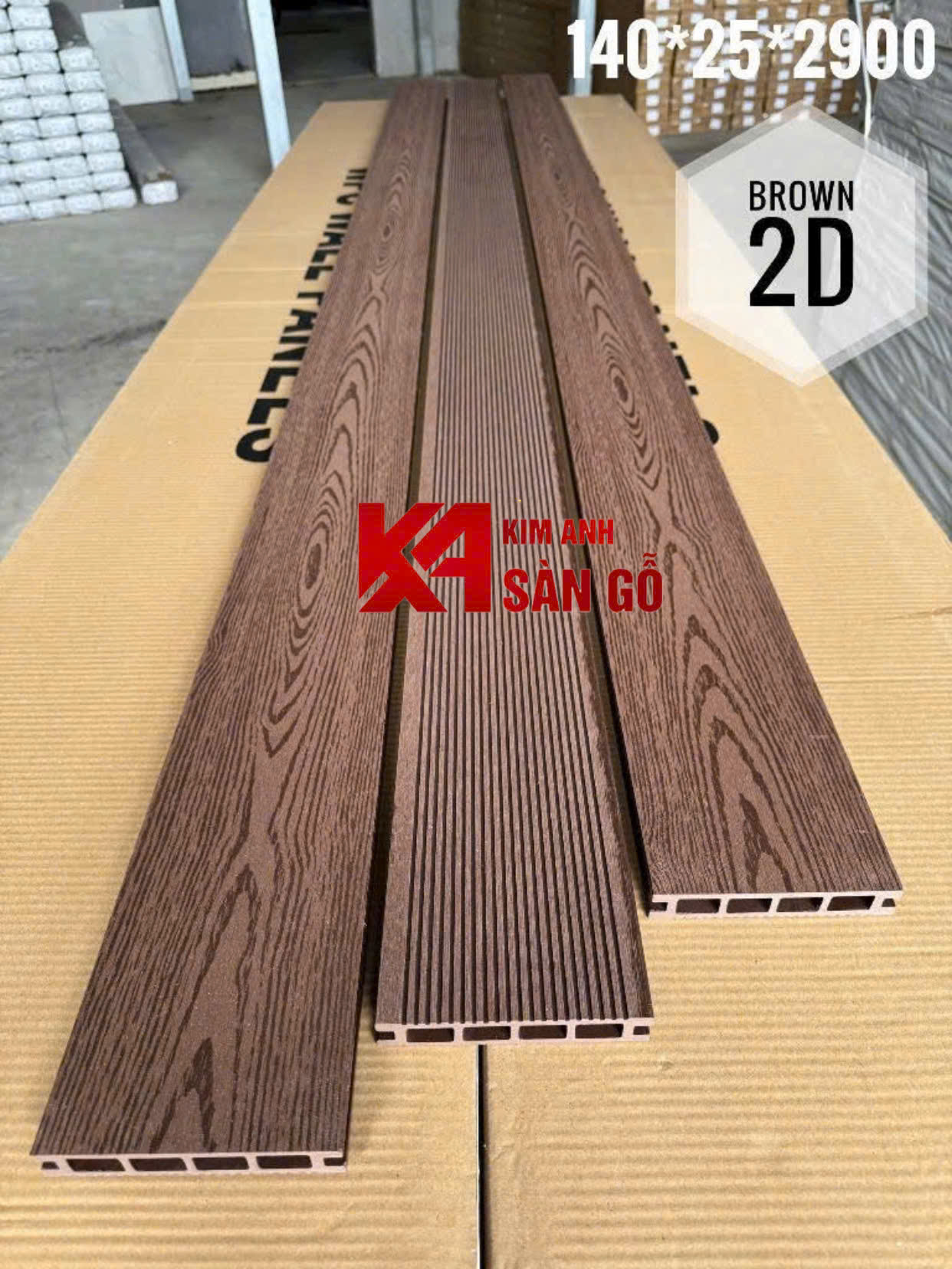 Sàn Gỗ Nhựa Lỗ Vuông 2D HK-05 25mm